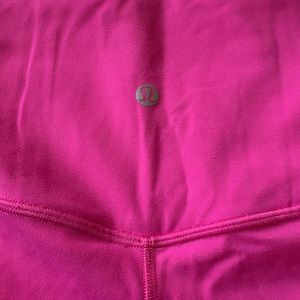 Bright pink lululemon cropped leggings